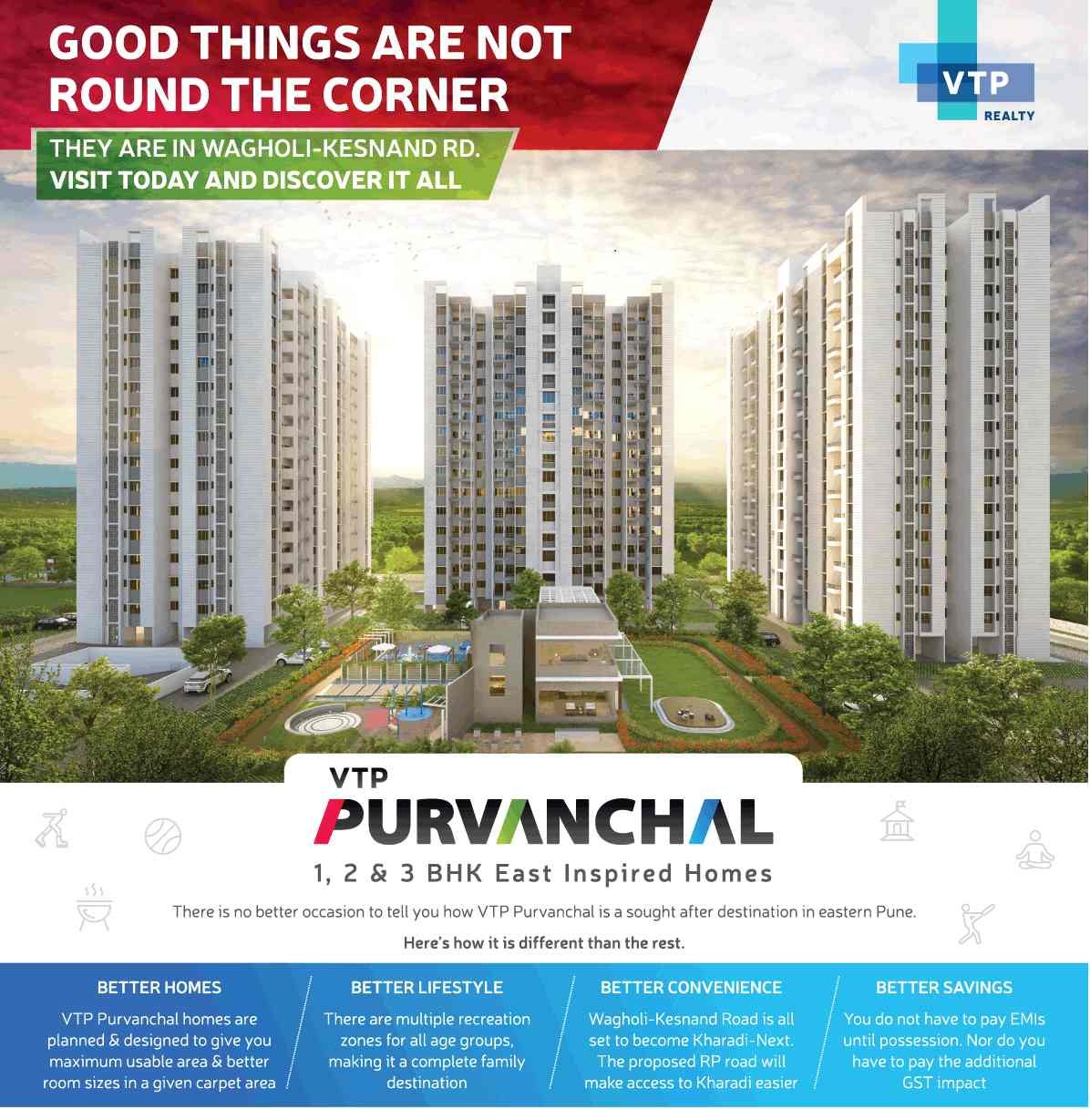 Live in east inspired homes at VTP Purvanchal in Pune